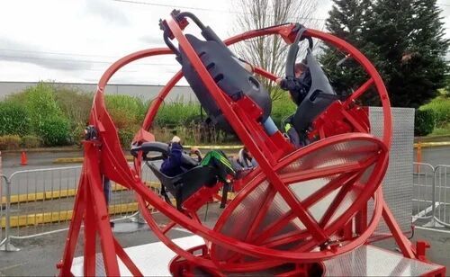 Fiber Semi Automatic Six Seater Human Gyroscope Ride, Color : Green