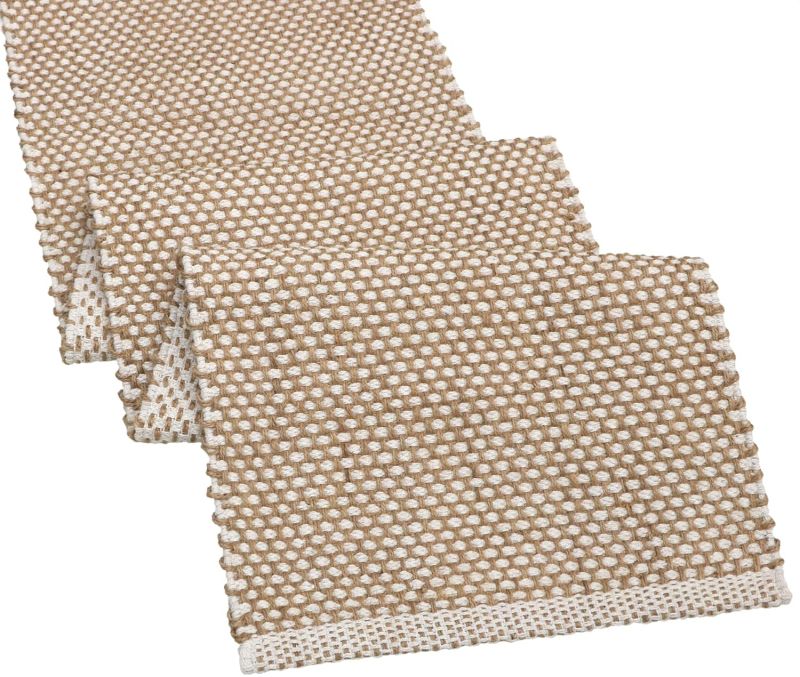 Handwoven White Textured Dining Cotton Table Runner