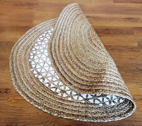 Natural Handcrafted Braided Round Jute Rug