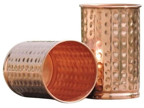 Cylindrical Hammered Copper Glass