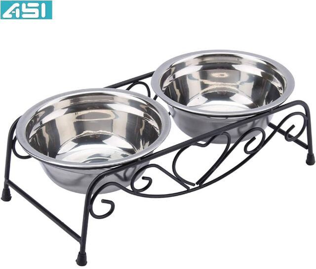 Stainless Steel Double Dinner Wire Stand With Bowl