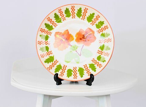 Coated Blossom Charm Ceramic Plate 10.5 for Decoration Use