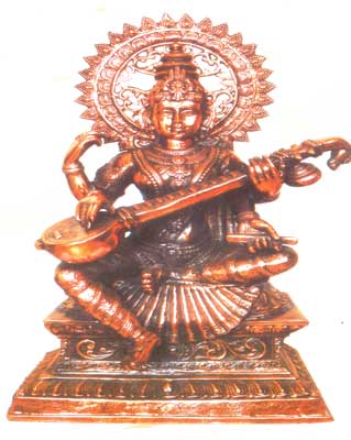 Metal Saraswati Statue