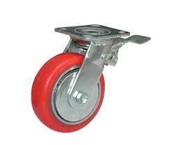 P.U. Card Can Caster Wheel, for Textile Industry, Color : Red