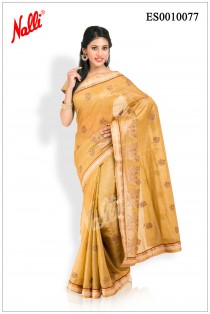 Beige Banaras Tussar Silk Saree