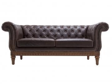 Leather quilted sofa