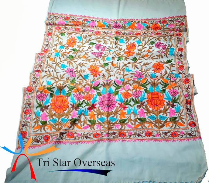 Kashmiri Embroidered Wool Shawl