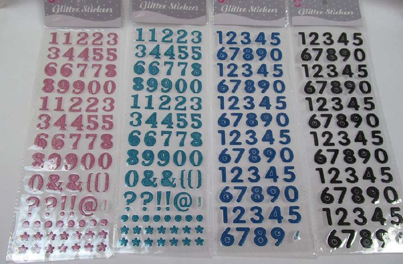 Glitter Number Numerical Sticker