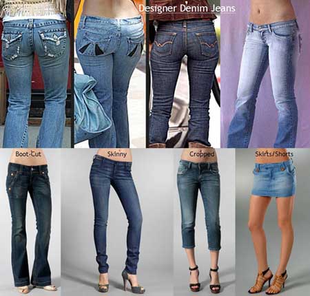 variety of ladies jeans
