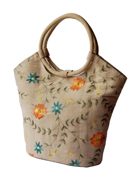 Embroidered Jute Bag Manufacturer in Karnataka India by Just Jute Products | ID - 1766520