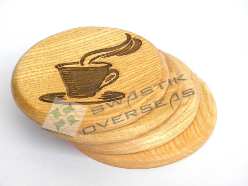 WOODEN CUSTOMIZED COASTER WITH LOGO