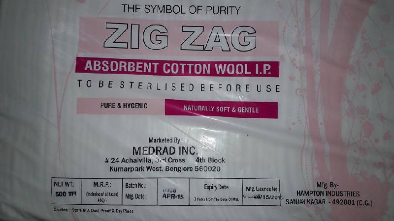 Zig Zag Absorbent Cotton Wool