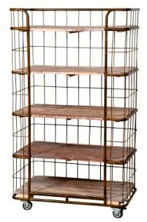 Iron Wood Wire Book Case