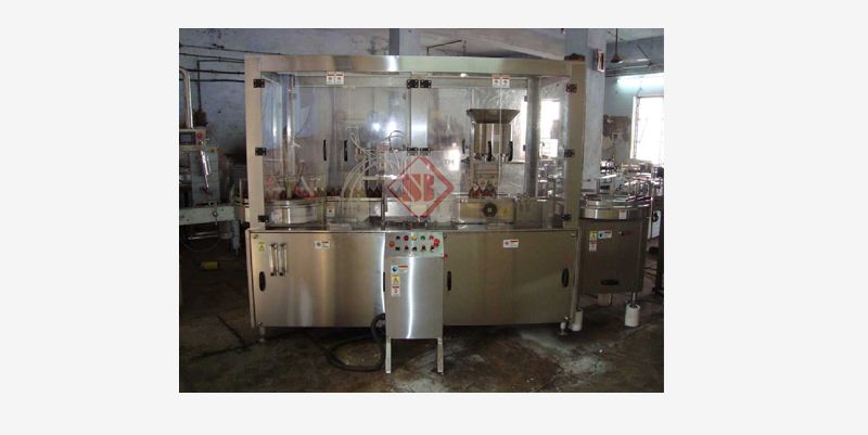 Automatic Four Head liquid Vial Filling with Rubber Stoppering Machine