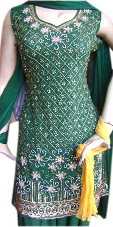 Ladies Salwar Suit (Green)