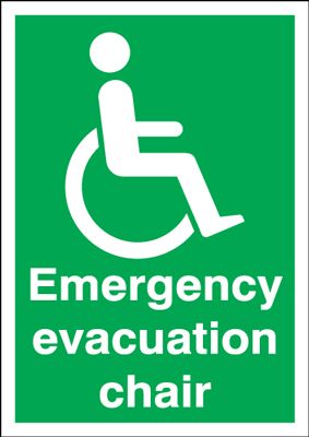 Emergency Evacuation Chair Signage