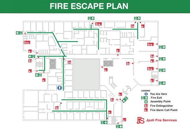 Metal Fire Escape Plan Signage, for Hotel, Office, Bathroom, Home