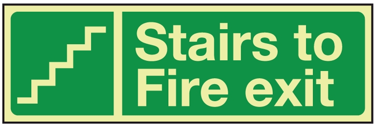 Metal Stairs Fire Exit Signage
