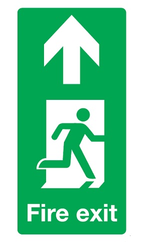 Metal Fire Exit Up Signage