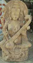 Sandstone Saraswati Mata Statue, for Decoration