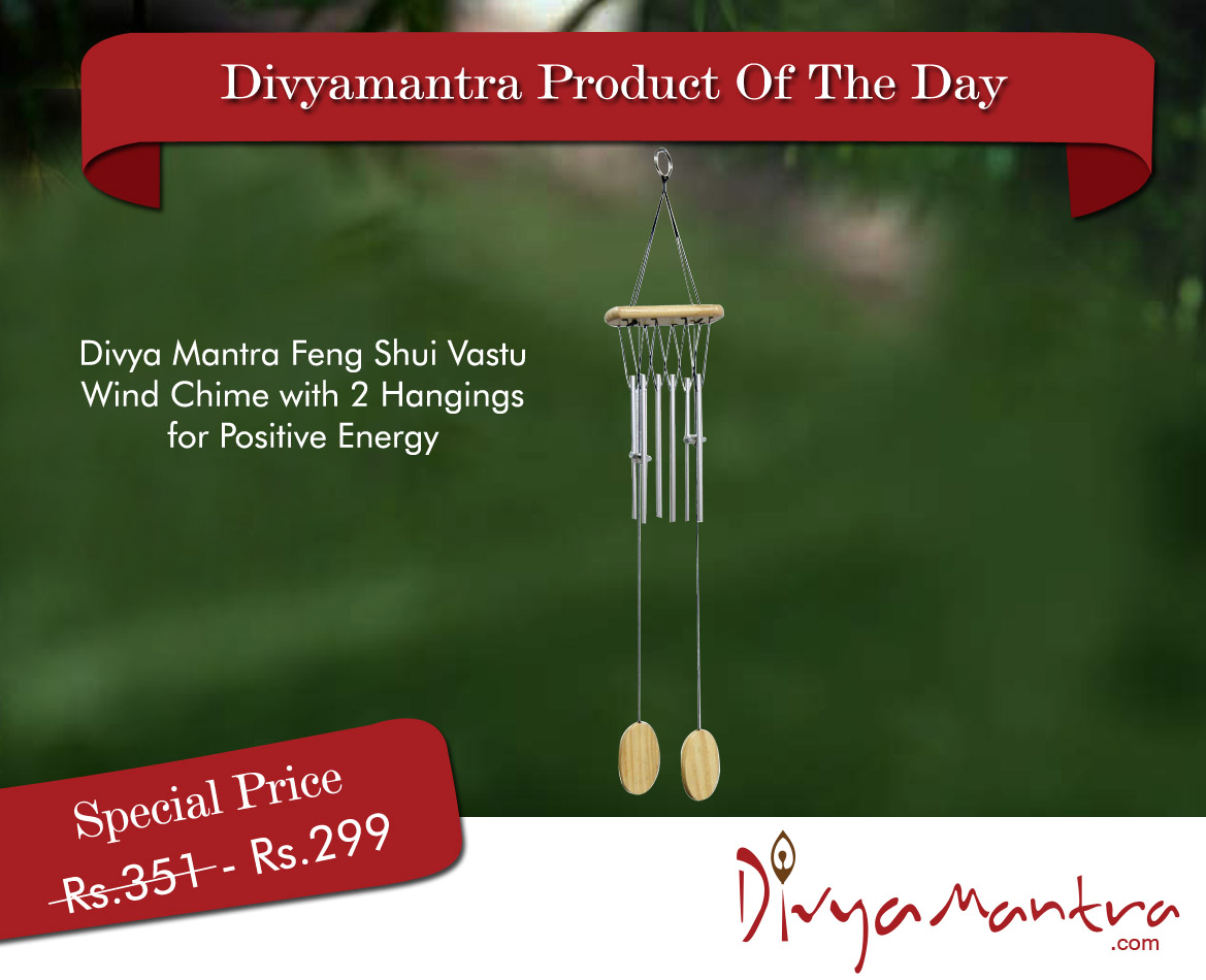 Divya Mantra Feng Shui Vastu Wind Chime with 2 Hangings for Positive
