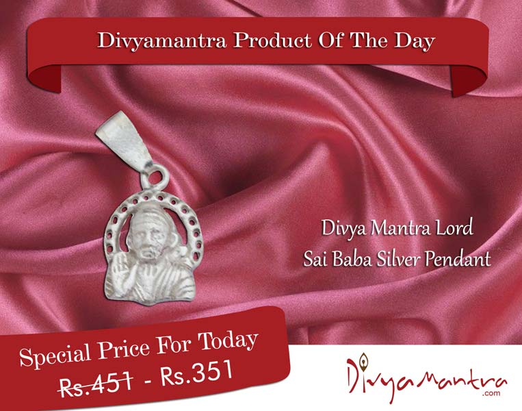Divyamantra Sai Baba Silver Pendant