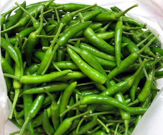 fresh green chilli