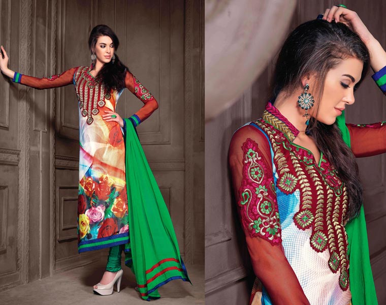 Amazing Ethnic Wear Zari Resham Embroidered Dress