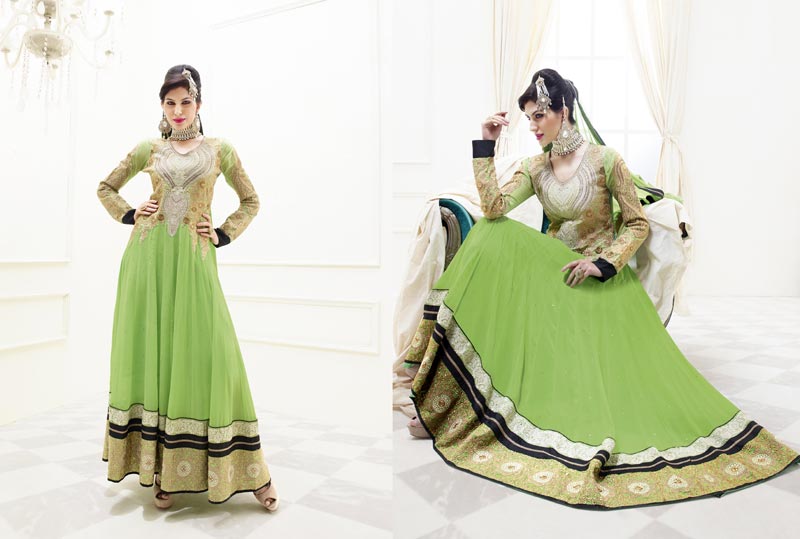 Beautiful Looking Zari Resham Embroidered Dress