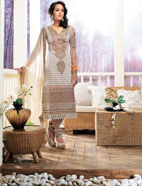 Fabulous Designer Ethnic Wear Zari Resham Embroidered Dress