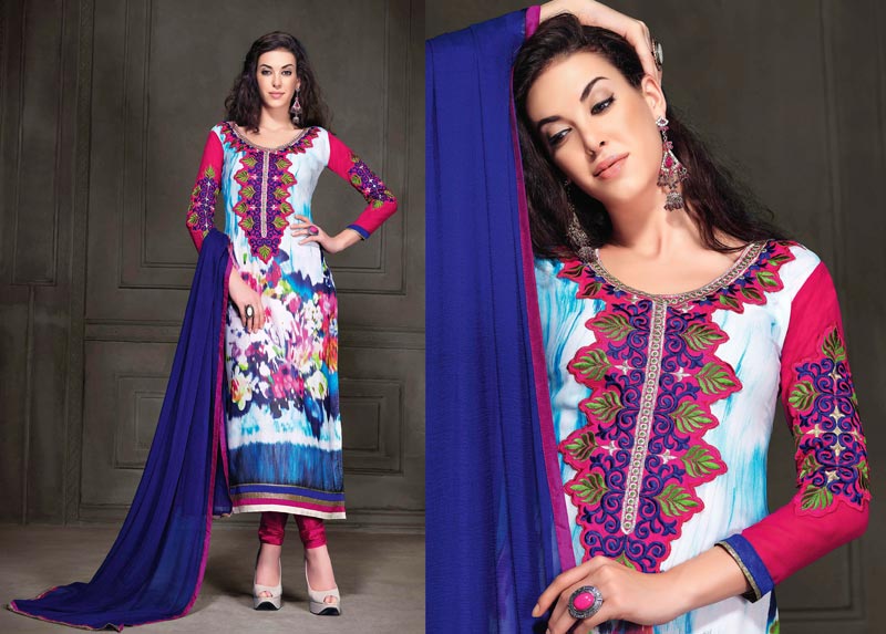 Fabulous Party Wear Zari Resham Embroidered Dress