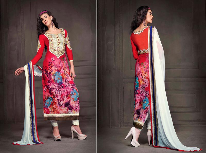 Stylish Party Wear Zari Resham Embroidered Dress