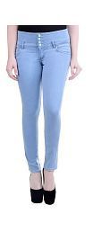 Plain Spandex Blue Jeggings, Occasion : Daily Wear