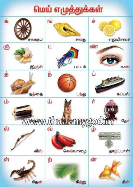 Tamil Chart Alphabet