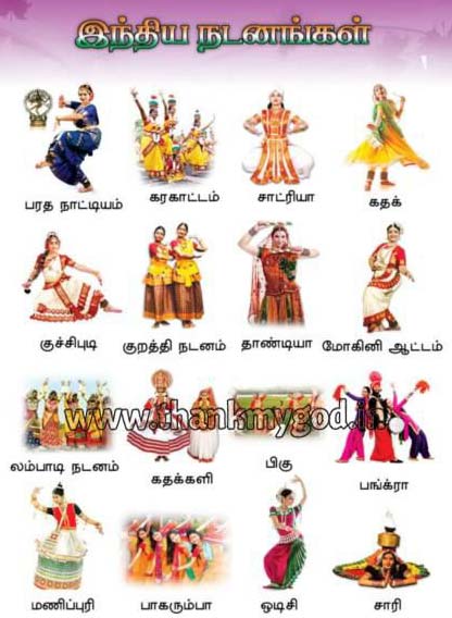 Indian Dance Chart in Tamil, Color : Multicolor