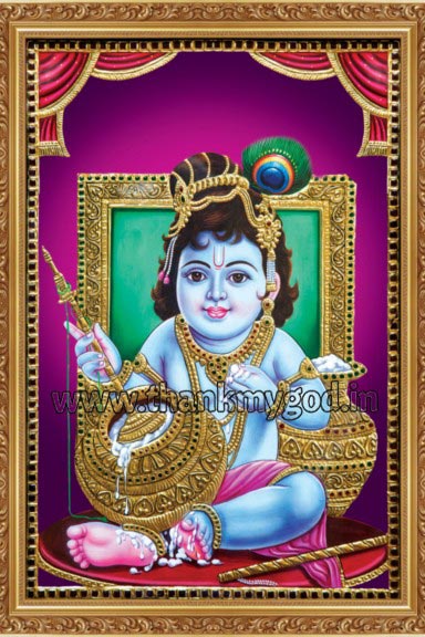 Lord Krishna Tanjore Paintings, Color : Multicolor