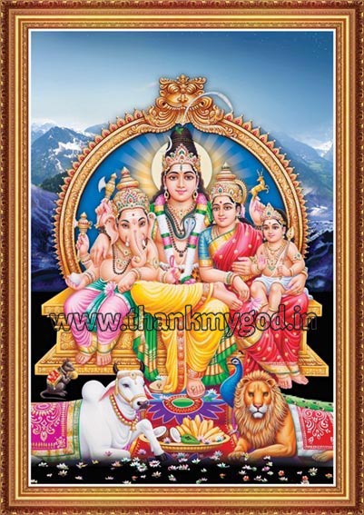 Lord Shiva with His Family Posters