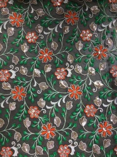 Thread Embroidered Georgette Fabric