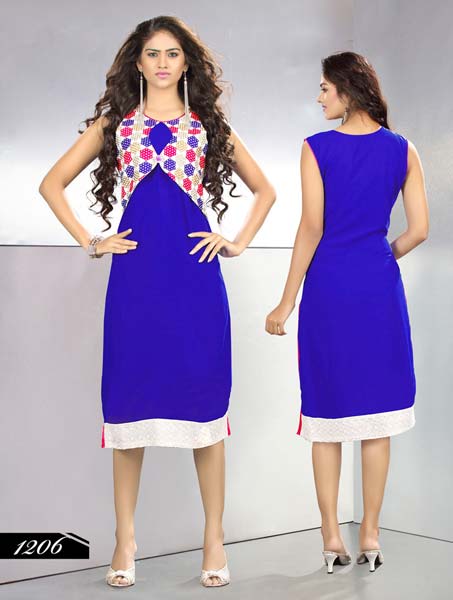 Df Blue Georgette Kurtis