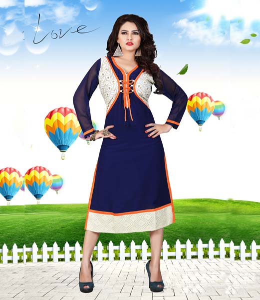 Df Multicolor Georgette Kurti