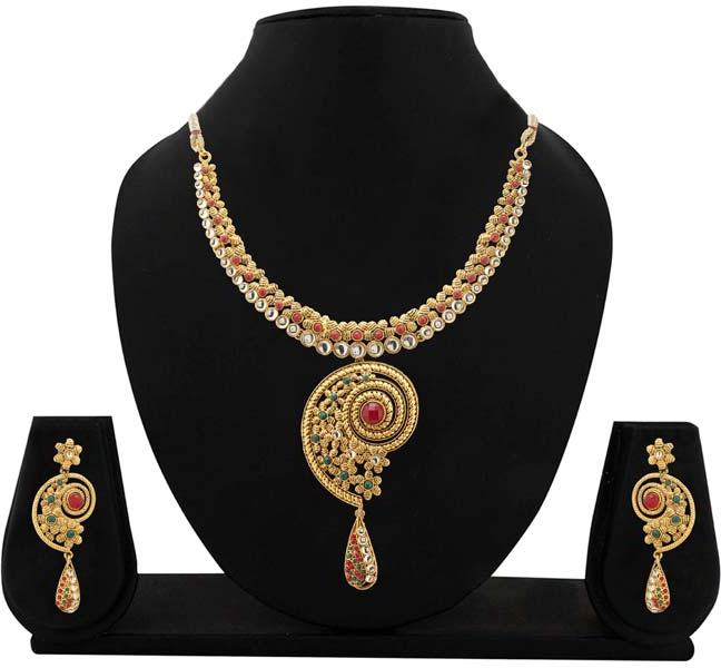 Zaveri Pearls Exotic Antique Necklace Set