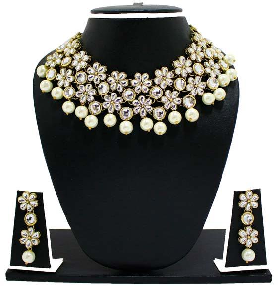 Zaveri Pearls Garden Flower Necklace Set