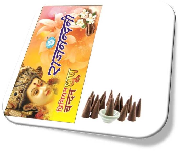 Rajnandini Premium Sandal Incense Cones, for Home, Office, Temples, Length : 1-5 Inch