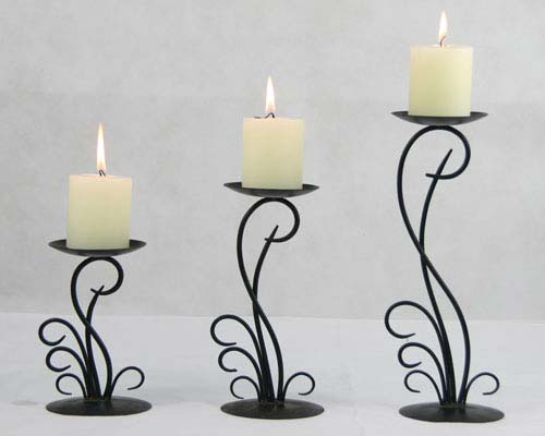 Wrought Iron Floor Candle Holder