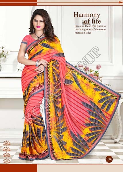 Modern Printed Saree, Color : Multi Color