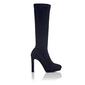 ALI NAVY STRETCH SUEDE KNEE BOOTS