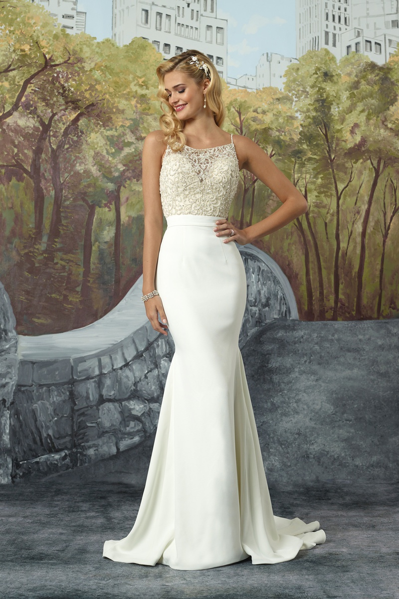 Crepe Fit Flare Gown
