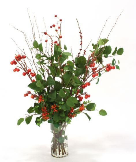15027# -WaterlookRed Berries Cherries Bouquet