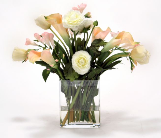 15035-Waterlook R Spring Mix Freesia Tulips-Lilies Vase
