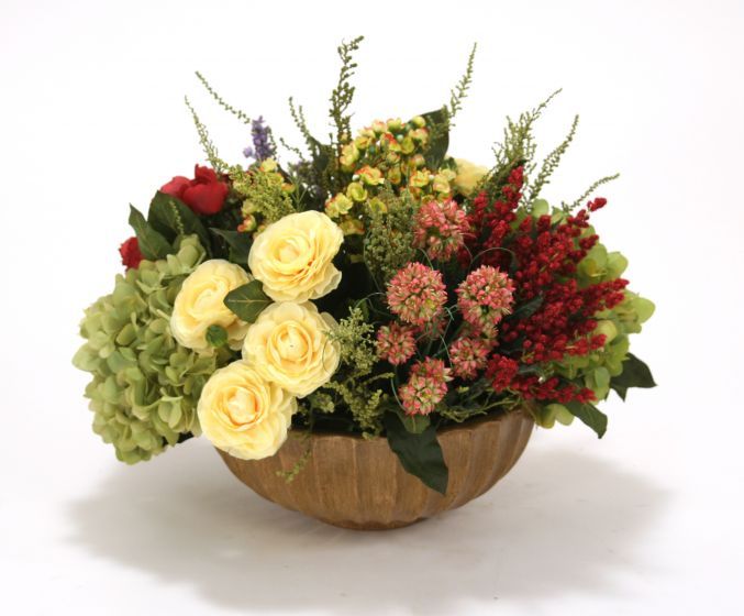4125C# - Fall-Toned Gold Green Red Lavender Bouquet